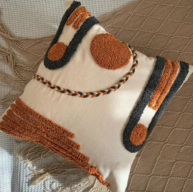 Housse d’Oreiller Luxe à Motif Tufté