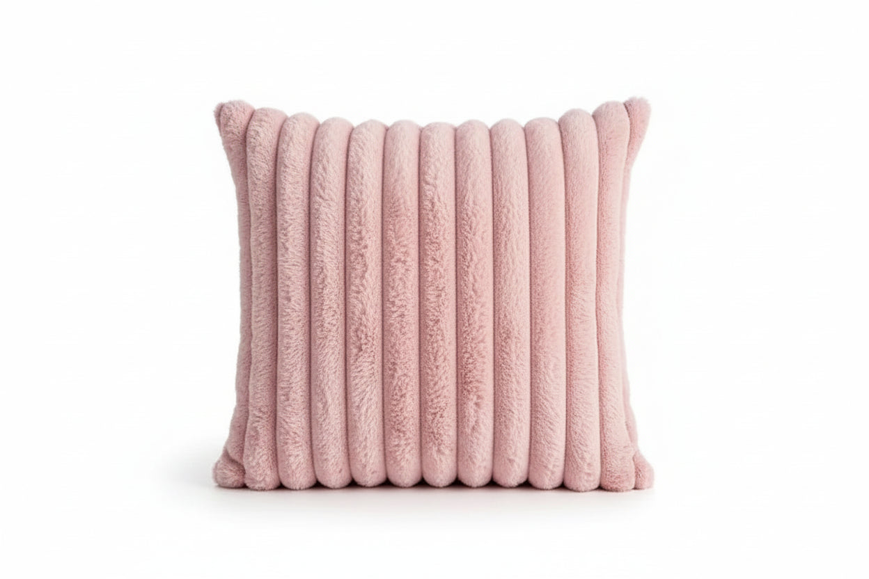 Housse de Coussin en Fausse Fourrure de Lapin