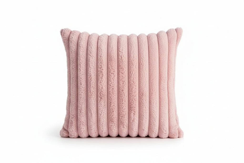 Housse de Coussin en Fausse Fourrure de Lapin