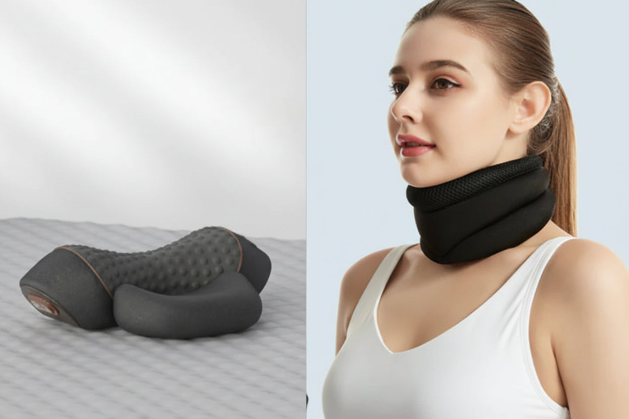Oreiller Cervical Chauffant et Massant pour le Soin de la Colonne Vertébrale